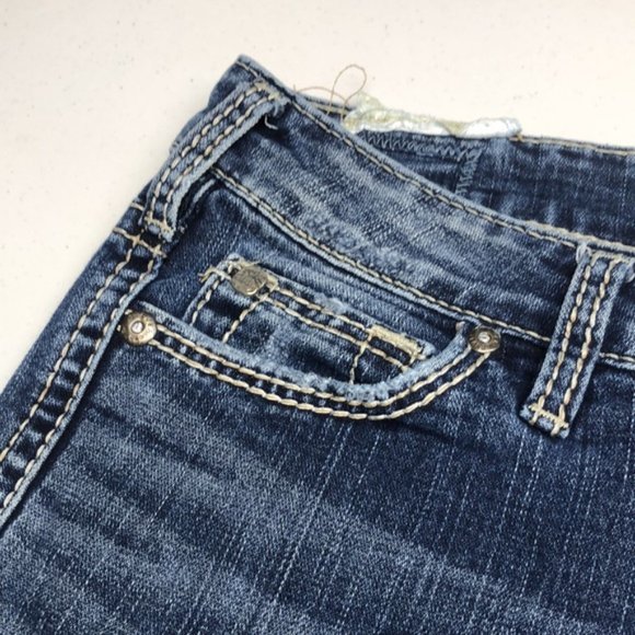 VINTAGE SILVER FRANCES DENIM CAPRIS 27x23 ๐ - Picture 7 of 13